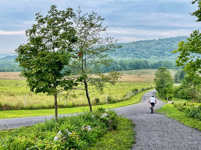 Biking in the Mohonk Preserve Foothills.